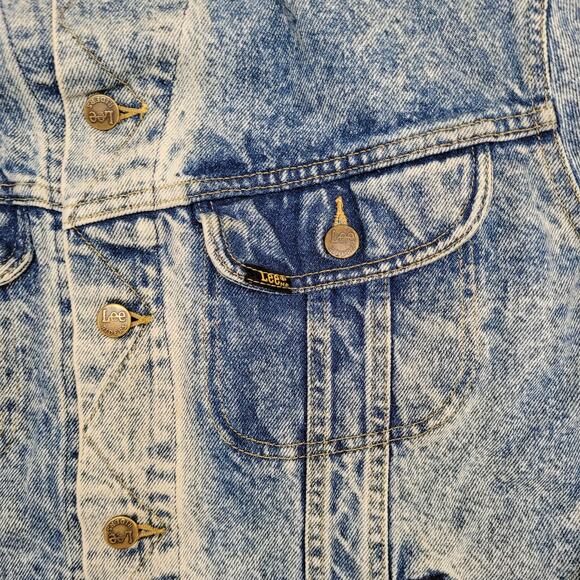 Vintage LEE Riders Denim Jacket Medium 22x25 Crop PATD-153438 - Picture 16 of 16